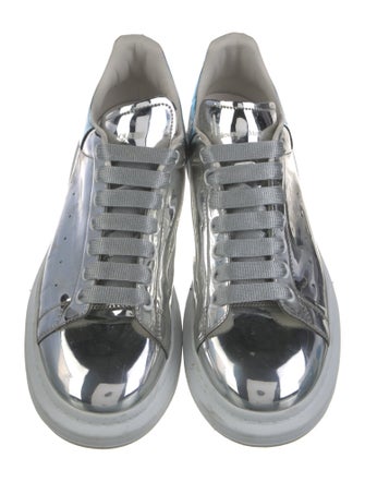 Alexander McQueen Patent Leather Colorblock Pattern Chunky Sneakers