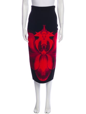 Alexander McQueen Graphic Print Midi Length Skirt