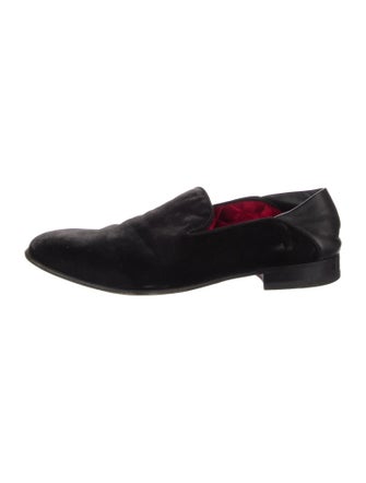 Alexander McQueen Velvet Grosgrain Trim Loafers