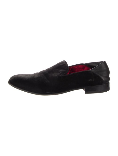 Alexander McQueen Velvet Grosgrain Trim Loafers