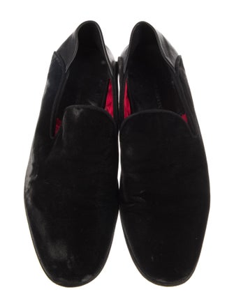 Alexander McQueen Velvet Grosgrain Trim Loafers
