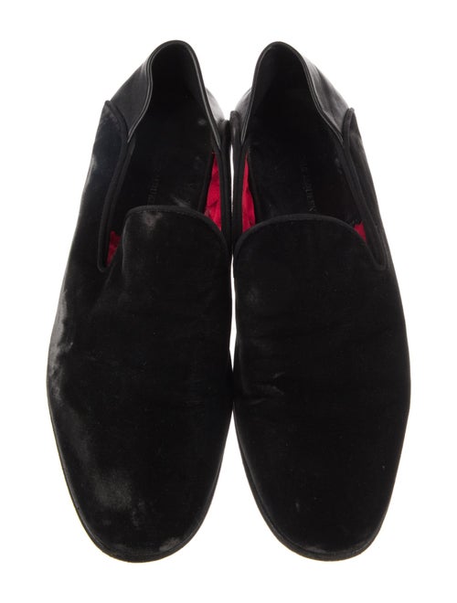 Alexander McQueen Velvet Grosgrain Trim Loafers