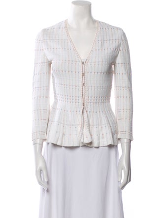 Alexander McQueen Striped V-Neck Sweater