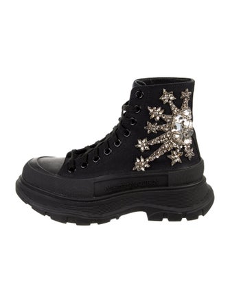 Alexander McQueen Canvas Crystal Embellishments Sneakers