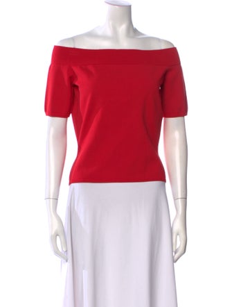 Alexander McQueen Off-The-Shoulder Short Sleeve Crop Top