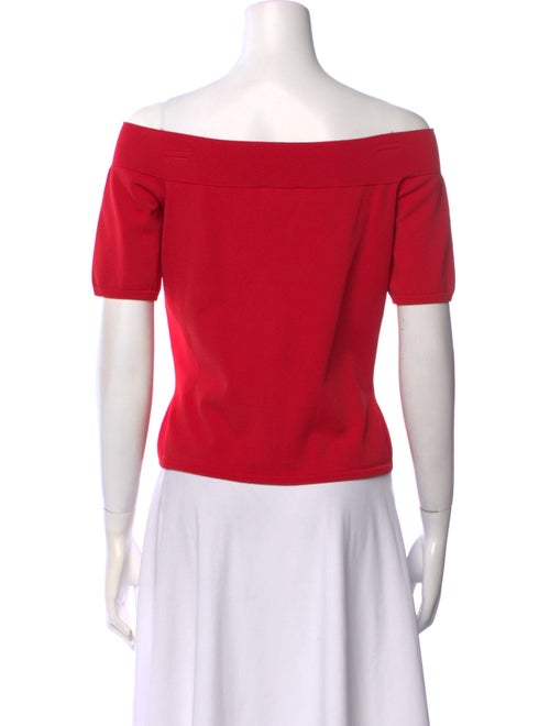 Alexander McQueen Off-The-Shoulder Short Sleeve Crop Top