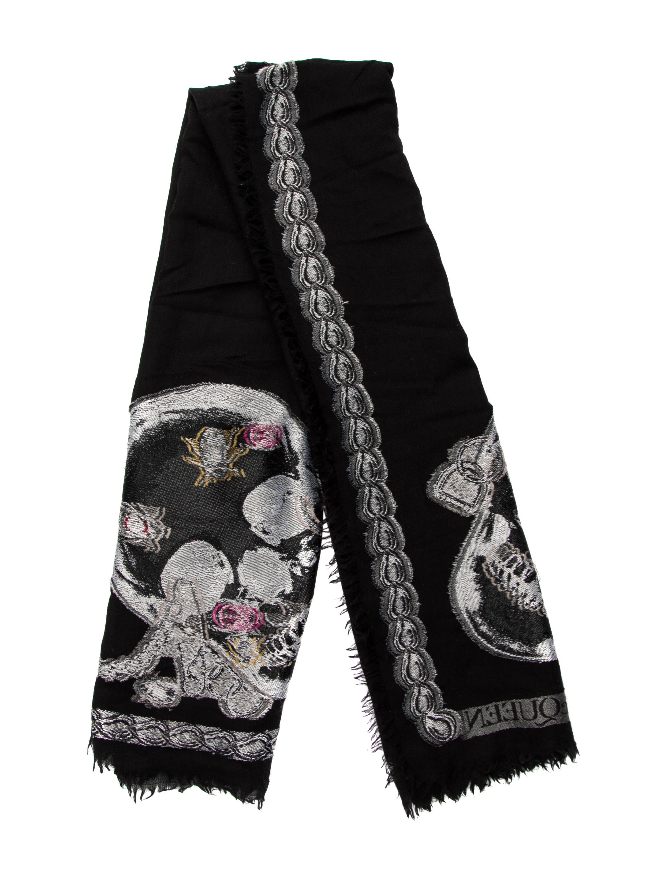 Alexander McQueen Wool Skull Scarf
