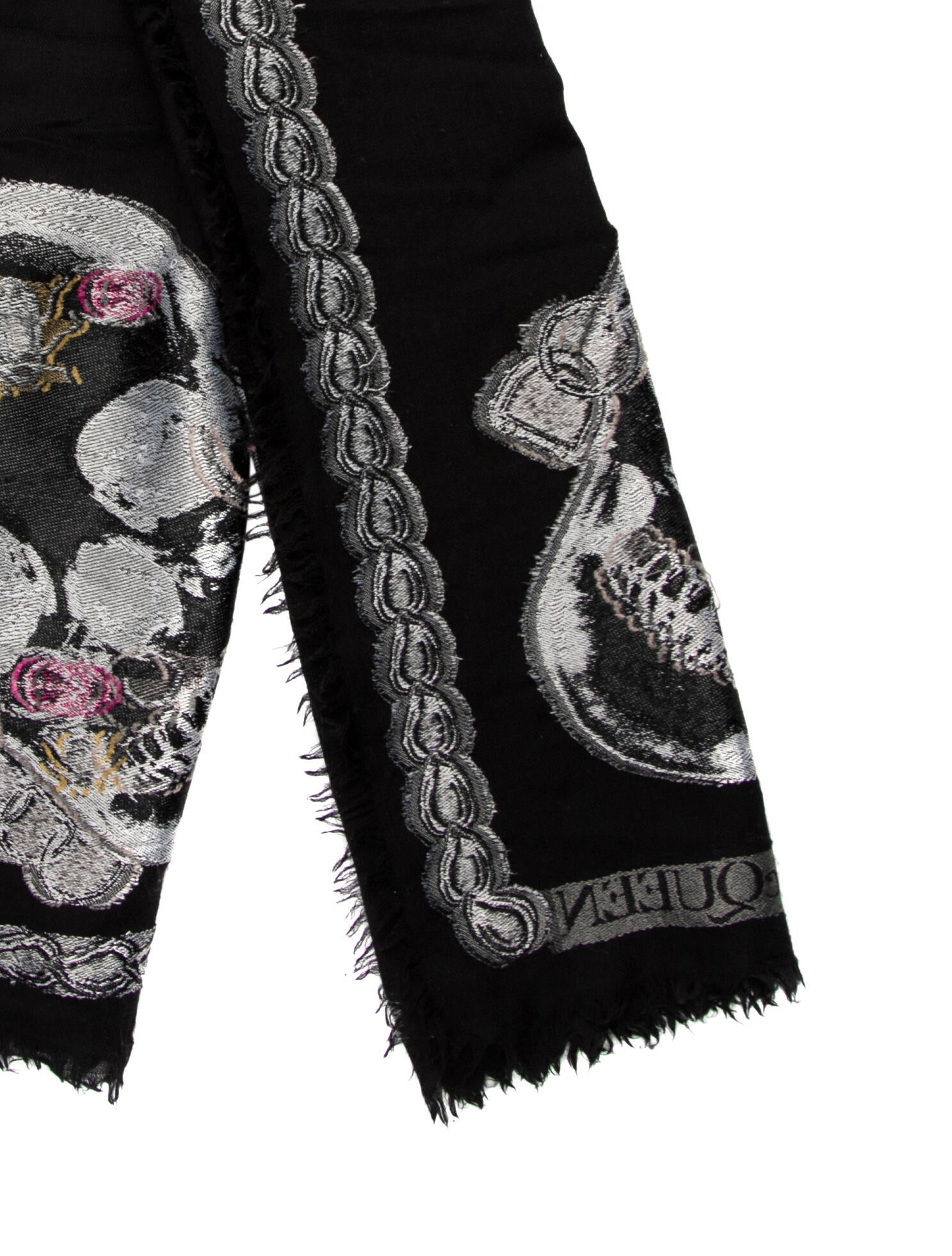Alexander McQueen Wool Skull Scarf
