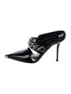 Alexander McQueen Patent Leather Chain-Link Accents Mules