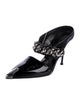Alexander McQueen Patent Leather Chain-Link Accents Mules