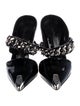 Alexander McQueen Patent Leather Chain-Link Accents Mules