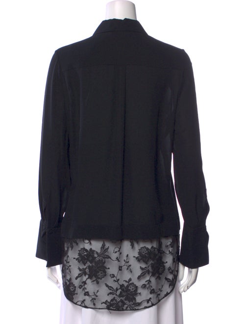 Alexander McQueen Silk Long Sleeve Button-Up Top