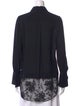 Alexander McQueen Silk Long Sleeve Button-Up Top