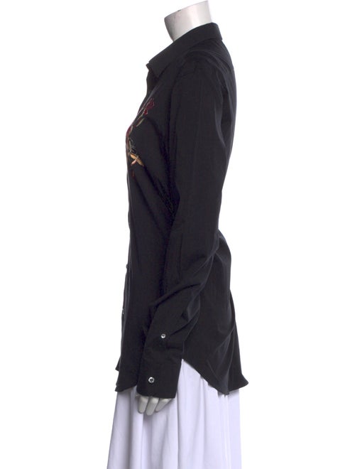 Alexander McQueen Graphic Print Long Sleeve Button-Up Top