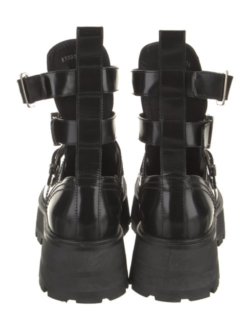 Alexander McQueen Leather Cutout Accent Combat Boots