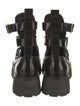 Alexander McQueen Leather Cutout Accent Combat Boots