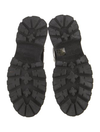 Alexander McQueen Leather Cutout Accent Combat Boots