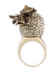Alexander McQueen Crystal Butterfly Skull Cocktail Ring