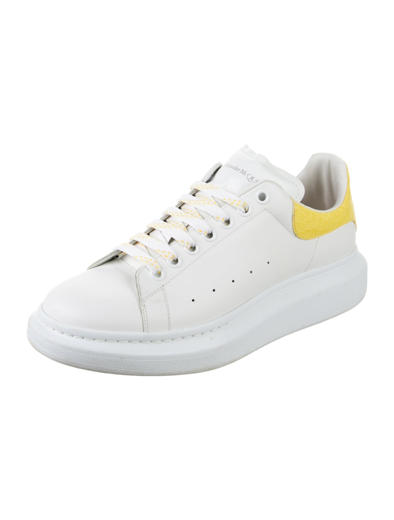 Alexander McQueen Leather Colorblock Pattern Sneakers