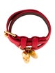 Alexander McQueen Leather Skull Charm Double Wrap Bracelet