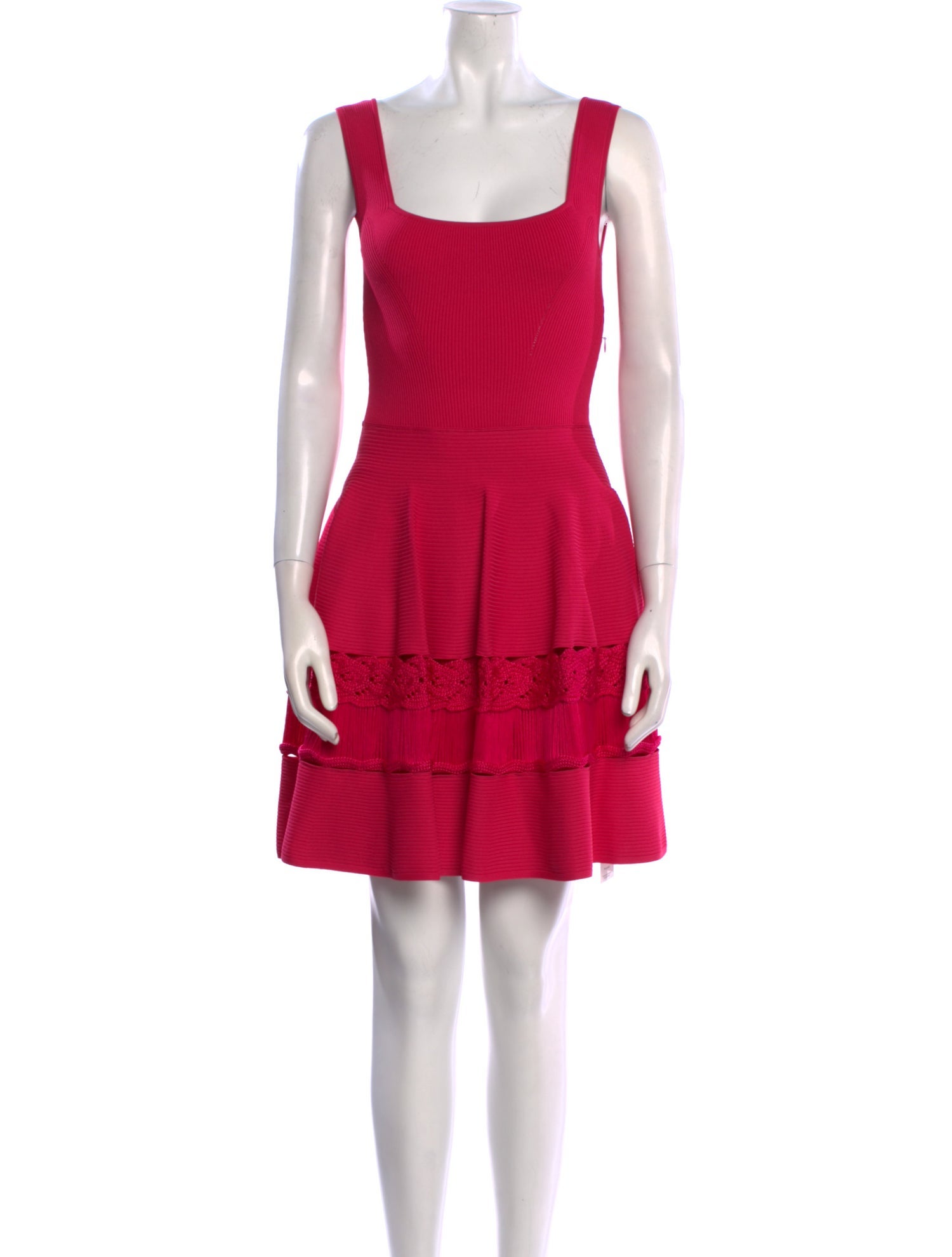 Alexander McQueen Square Neckline Mini Dress