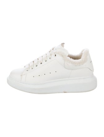 Alexander McQueen Leather Fur Trim Sneakers