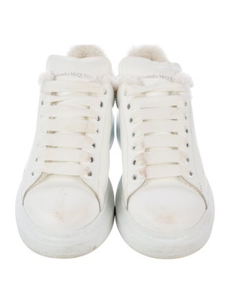 Alexander McQueen Leather Fur Trim Sneakers