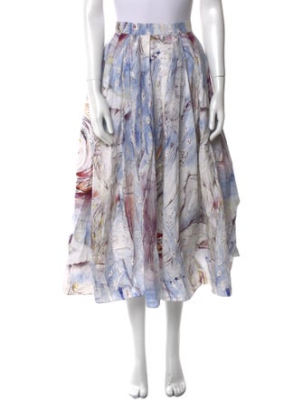 Alexander McQueen Floral Print Midi Length Skirt