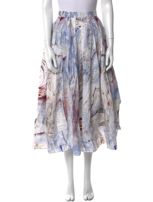 Alexander McQueen Floral Print Midi Length Skirt