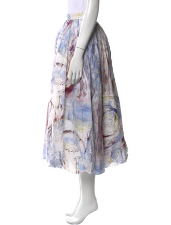 Alexander McQueen Floral Print Midi Length Skirt