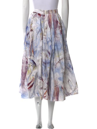 Alexander McQueen Floral Print Midi Length Skirt