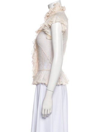 Alexander McQueen Silk Mock Neck Blouse