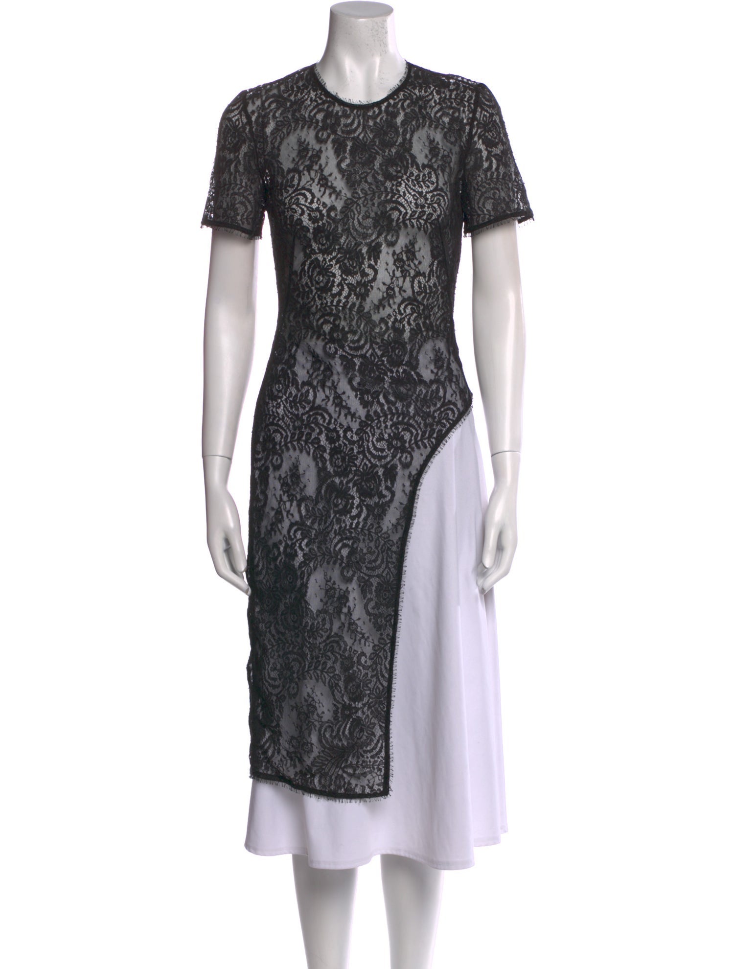 Alexander McQueen Lace Pattern Crew Neck Tunic