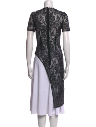 Alexander McQueen Lace Pattern Crew Neck Tunic