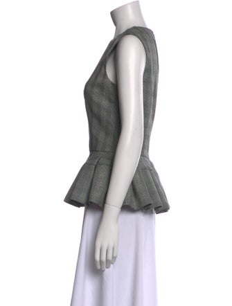 Alexander McQueen Wool Plaid Print Top