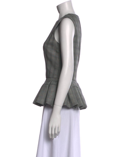 Alexander McQueen Wool Plaid Print Top