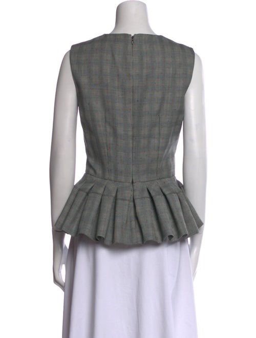 Alexander McQueen Wool Plaid Print Top
