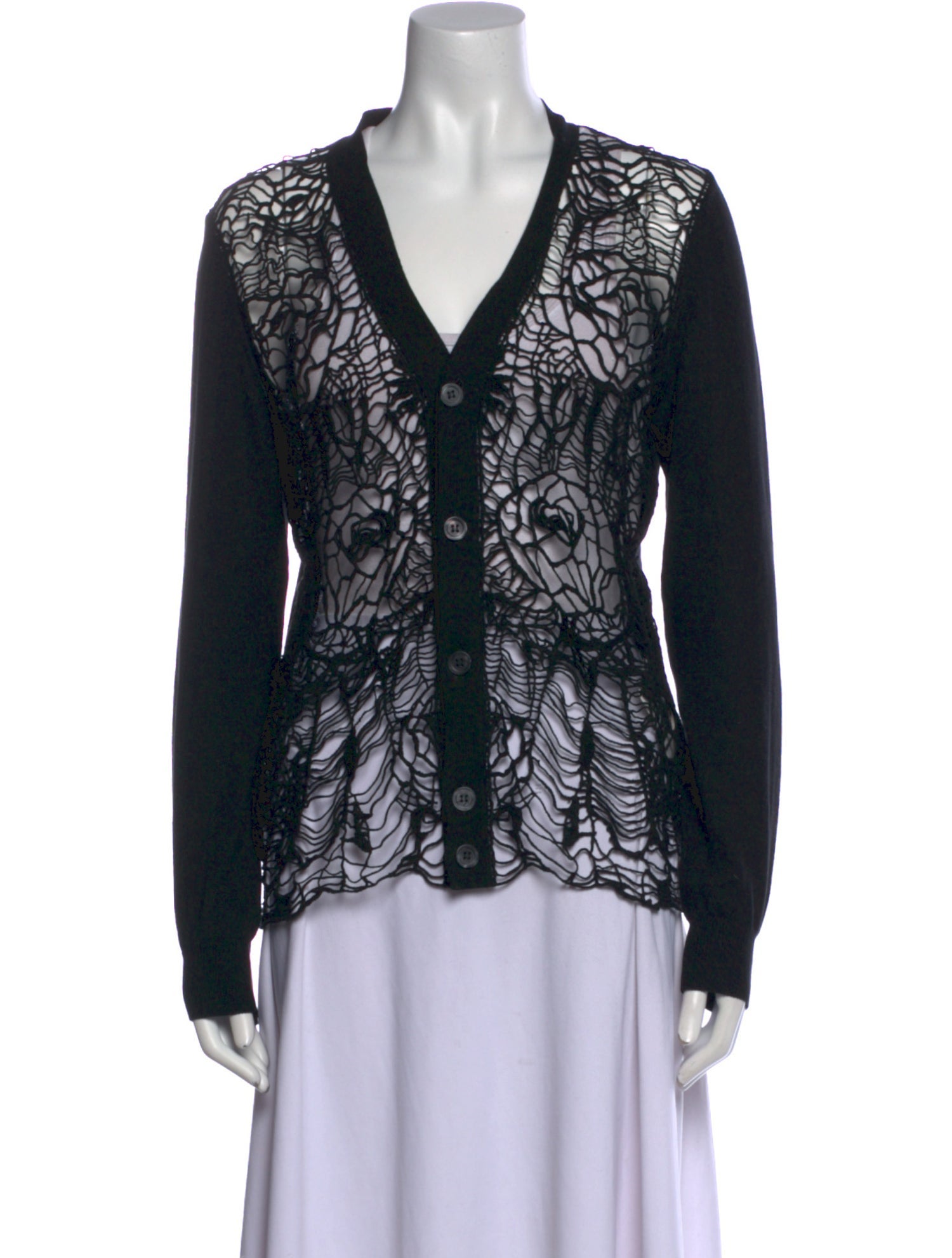 Alexander McQueen Printed V-Neck Sweater