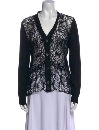 Alexander McQueen Printed V-Neck Sweater