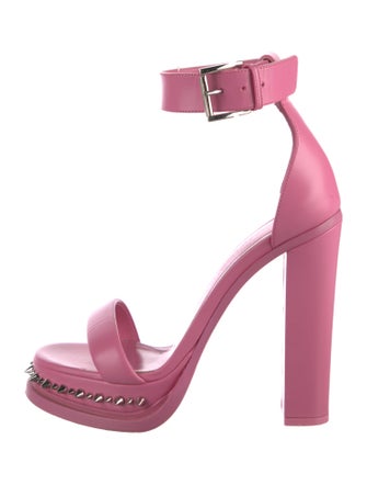 Alexander McQueen Leather Studded Accents Sandals