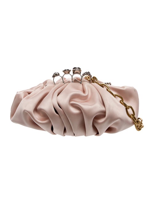 Alexander McQueen Satin Knuckle Skull Clutch