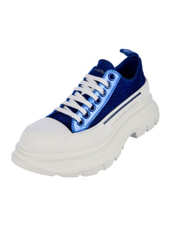 Alexander McQueen Denim Colorblock Pattern Sneakers