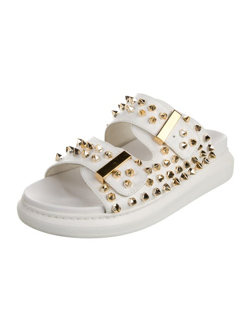 Alexander McQueen Leather Studded Accents Slides