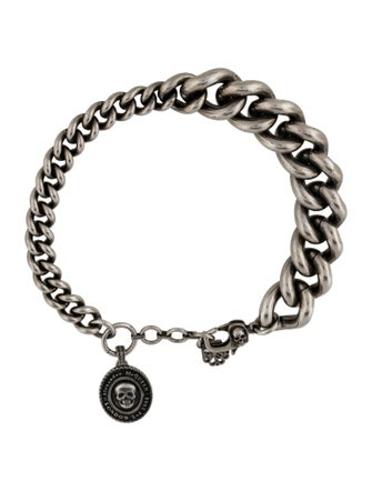 Alexander McQueen Enamel Skull Charm Link Bracelet