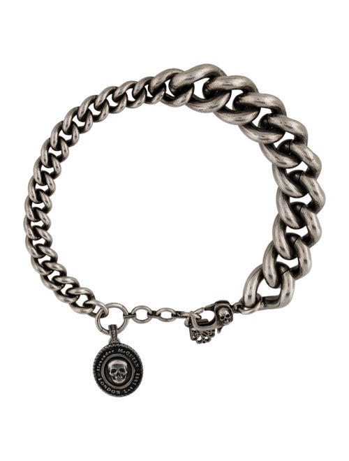 Alexander McQueen Enamel Skull Charm Link Bracelet