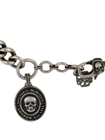 Alexander McQueen Enamel Skull Charm Link Bracelet