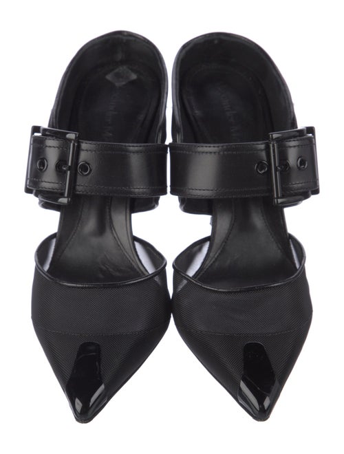 Alexander McQueen Mesh Leather Trim Embellishment Mules