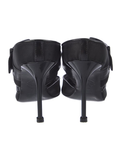 Alexander McQueen Mesh Leather Trim Embellishment Mules