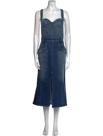 Alexander McQueen Square Neckline Long Dress