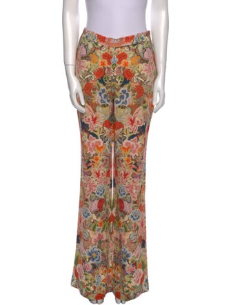 Alexander McQueen Floral Print Wide Leg Pants